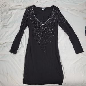 Elegant Black Dress with Silver Accents